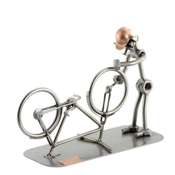 Metalowa figurka Mechanik rowerowy. Prezent dla mechanika