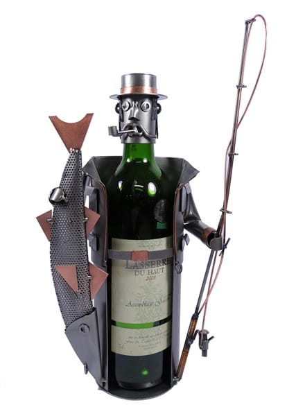 Metalowa figurka-Stojak wędkarz. Praktyczny prezent dla wędkujących